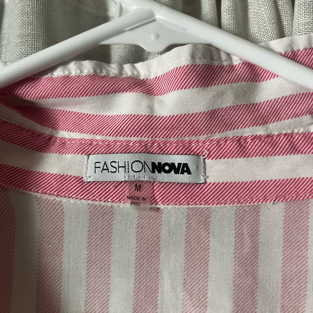 Pink striped button down - Picture 2 of 2